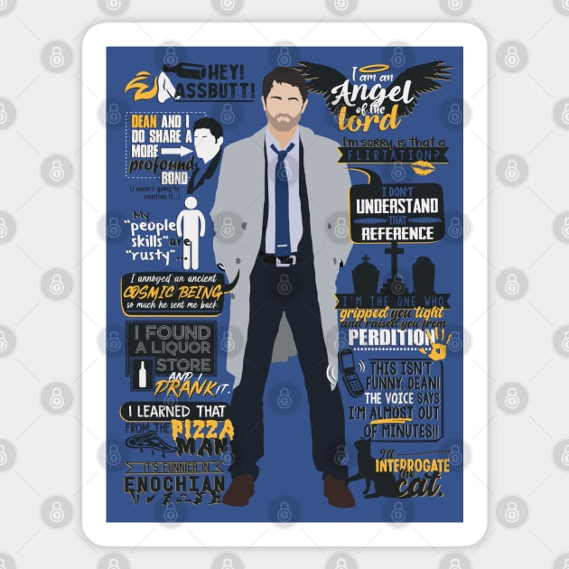 Castiel Quotes Sticker by MrSaxon101